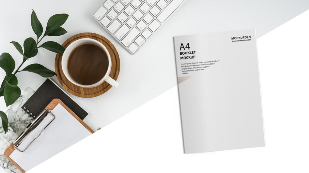 Editable Free A4 Booklet Mockup PSD Template