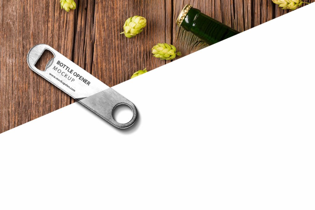 Editable Free Bottle Opener Mockup PSD Template