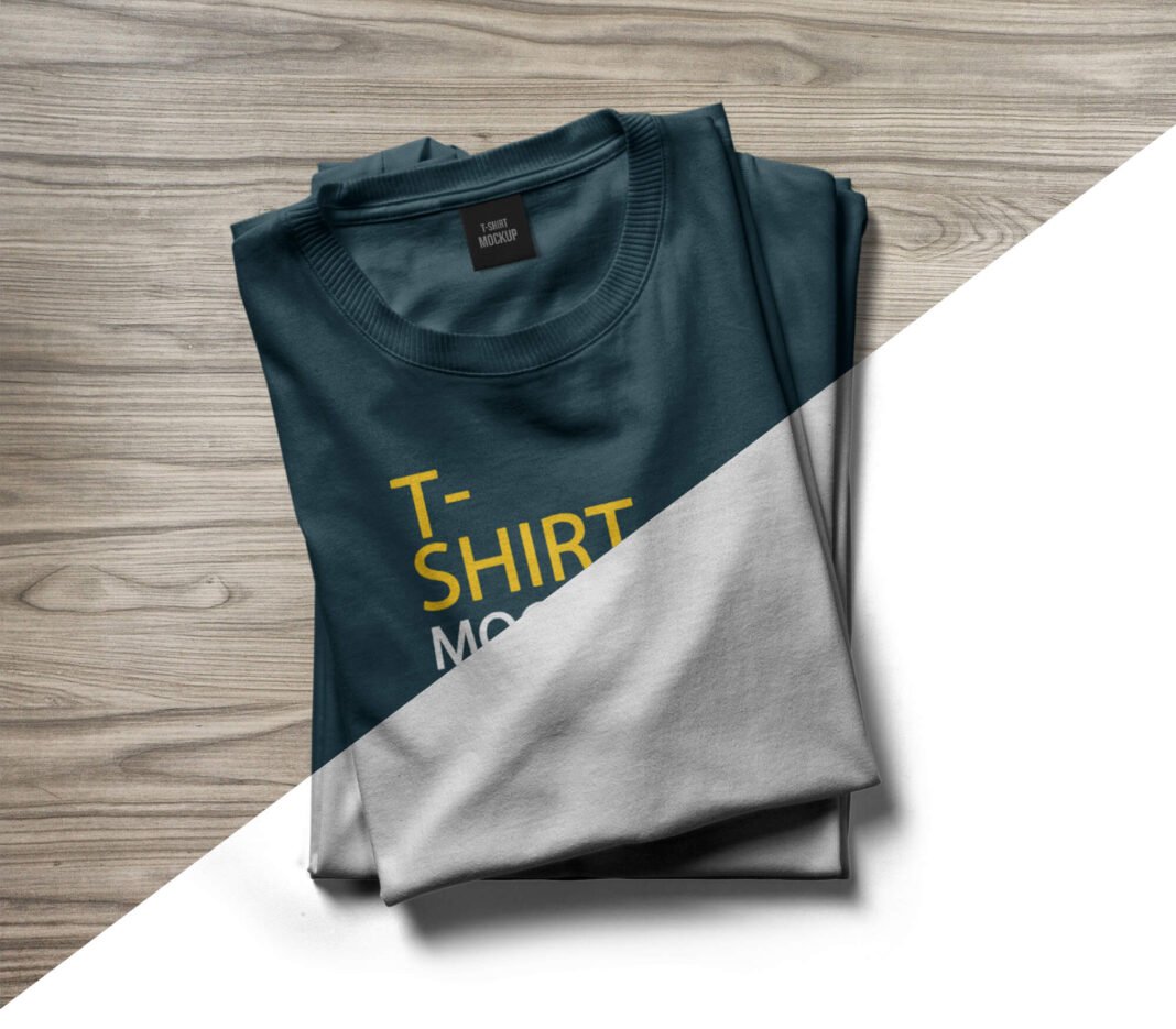 Free Folded T Shirt Mockup Vol 2 PSD Template - Mockup Den