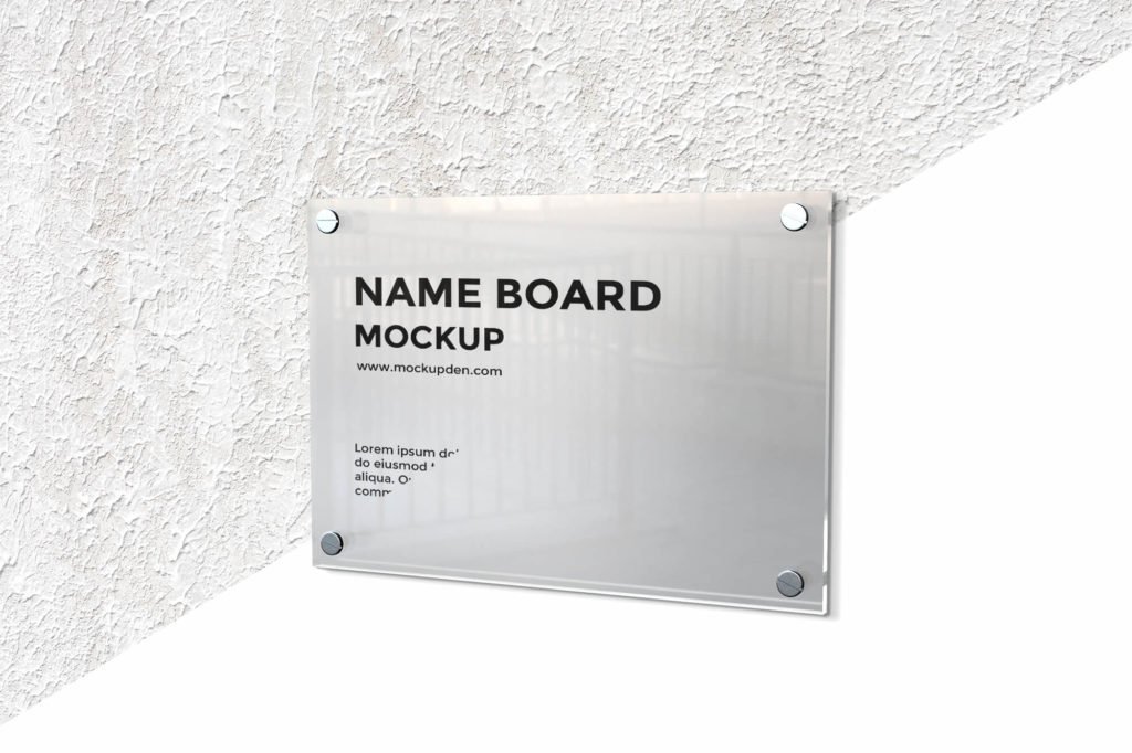 Editable Free Name Board Mockup PSD Template