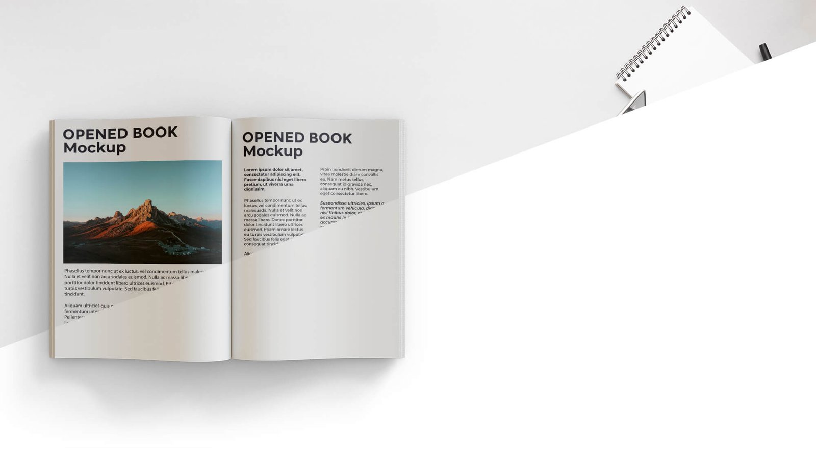 Free Opened Book Mockup PSD Template - Mocku