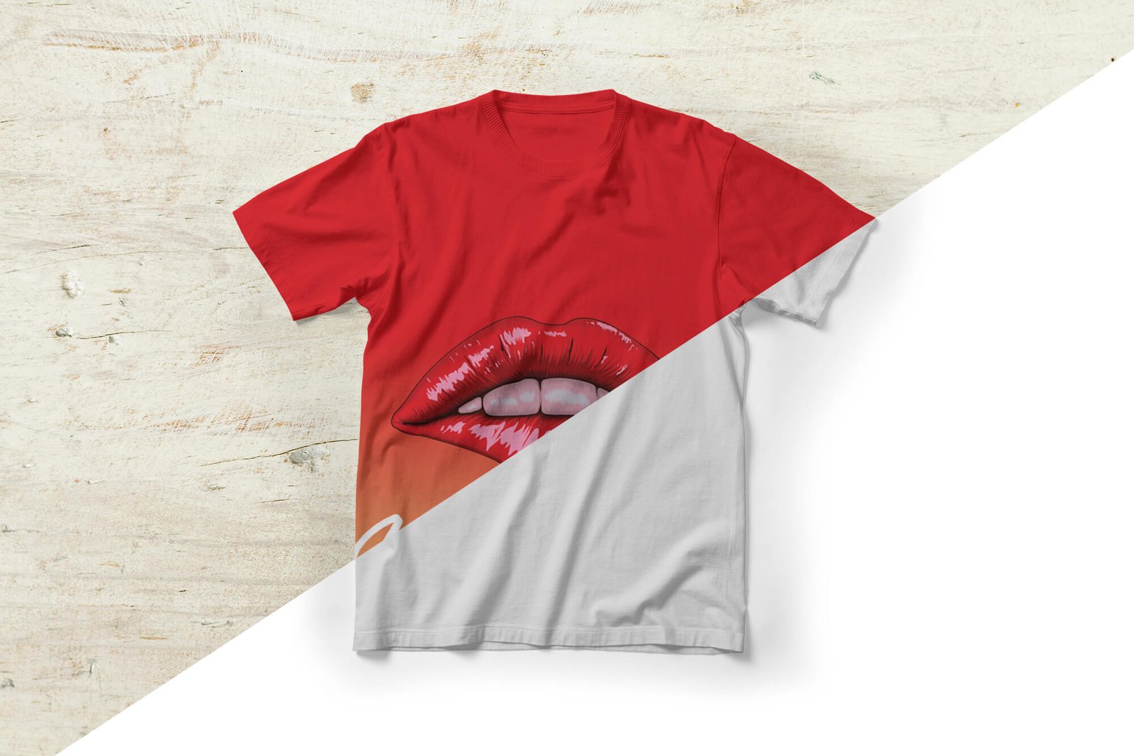 Download Free Red T Shirt Mockup PSD Template - Mockup Den