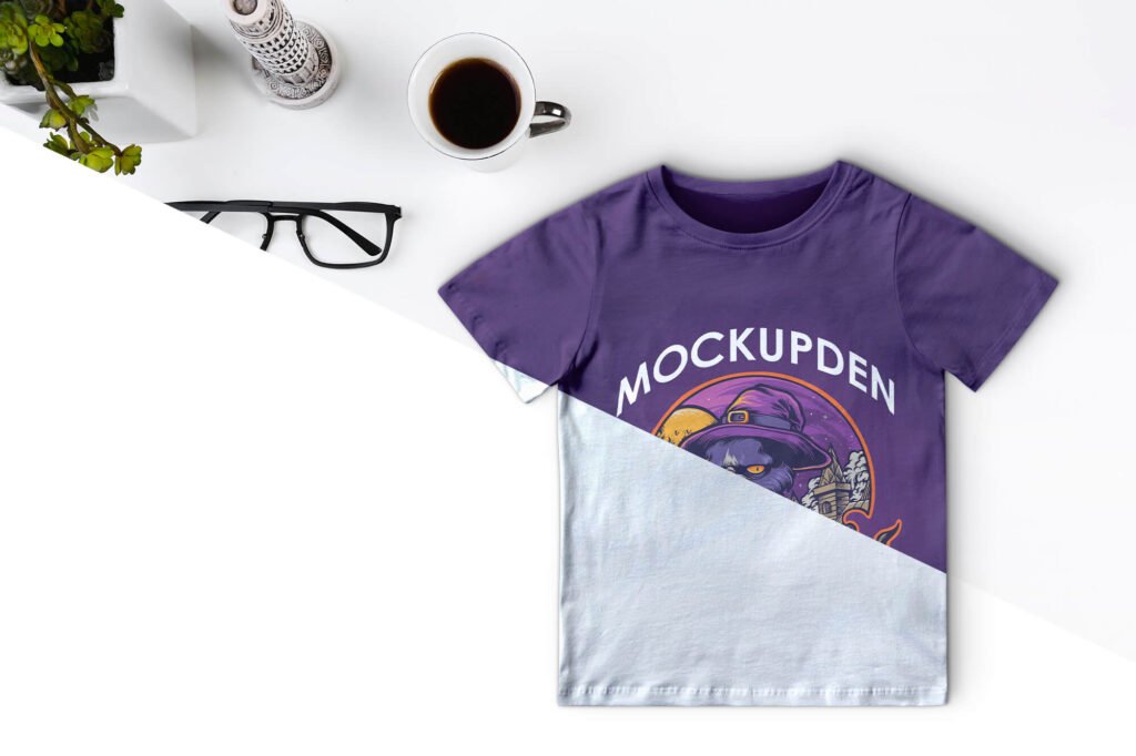 Editable Free T Shirt Kid Mockup PSD Template