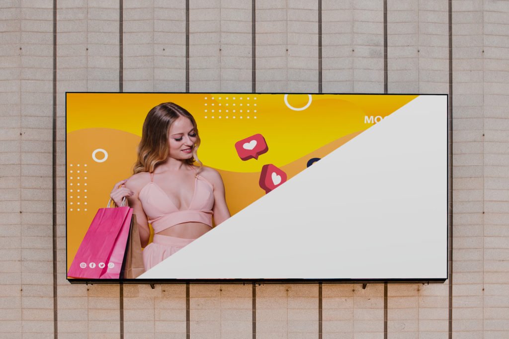 Editable Wall Banner Mockup PSD Template