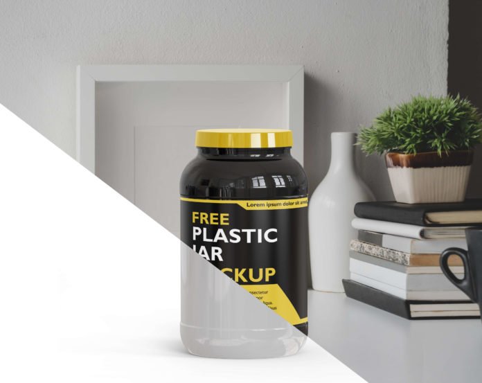 Free Plastic Jar Mockup Free PSD Template - Mockup Den