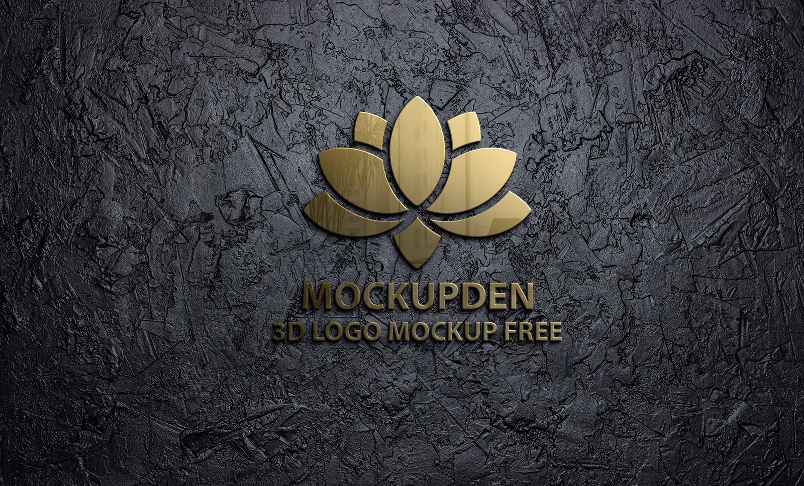 3d gold logo mockup psd