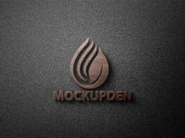 Free 3D Wooden Logo Mockup PSD Template