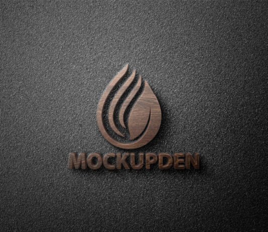 Free 3D Wooden Logo Mockup PSD Template