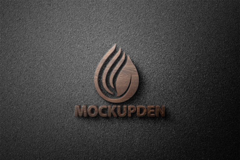 Free 3D Wooden Logo Mockup PSD Template