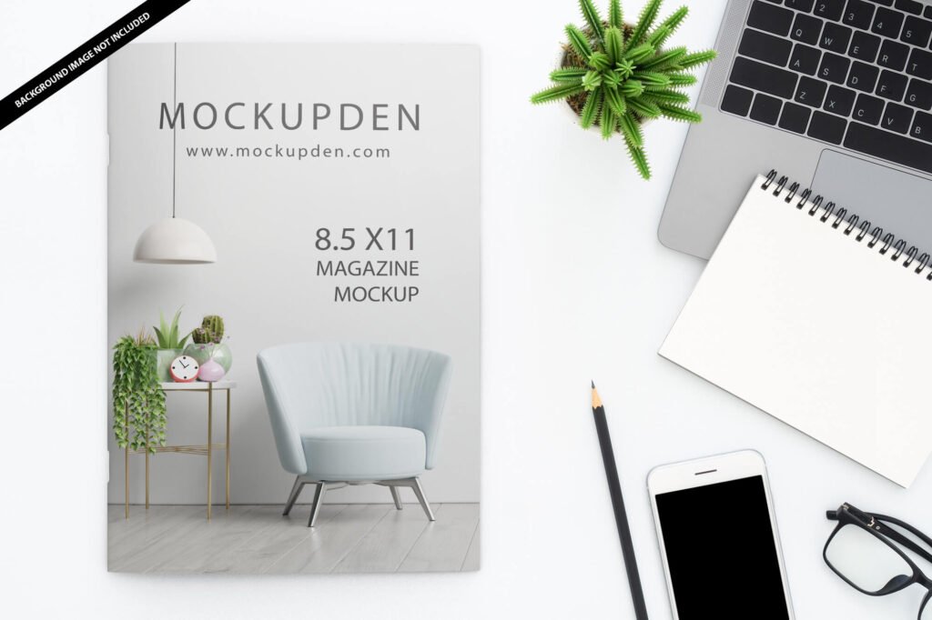 Free 8.5 x11 Magazine Mockup PSD Template