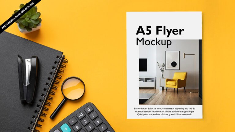 Free A5 Flyer Mockup PSD Template
