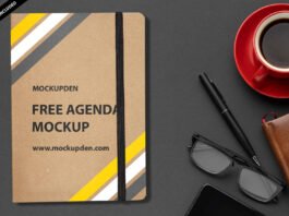 Free Agenda Mockup PSD Template