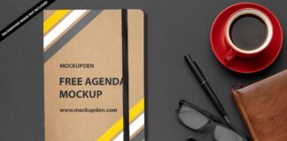 Free Agenda Mockup PSD Template