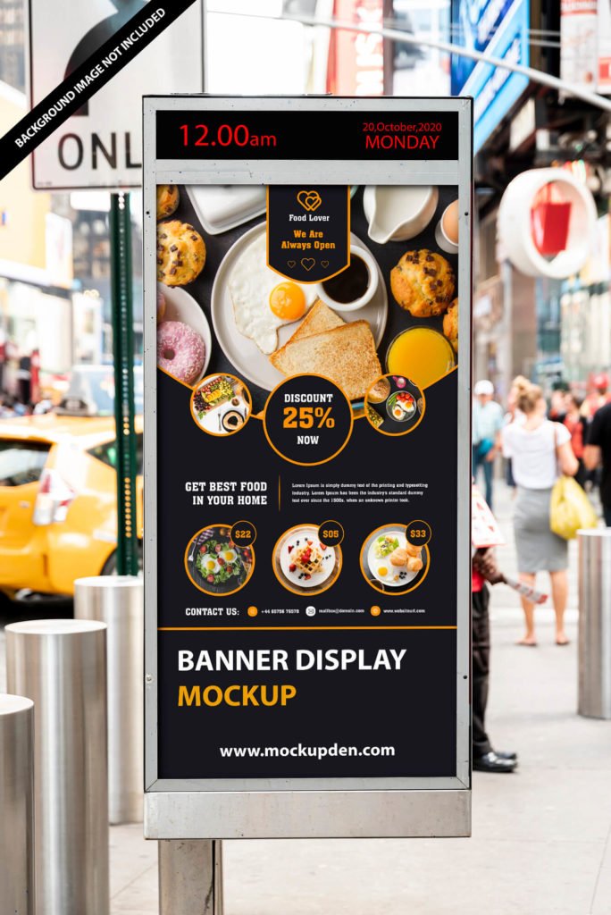 Free Banner Display Mockup PSD Template