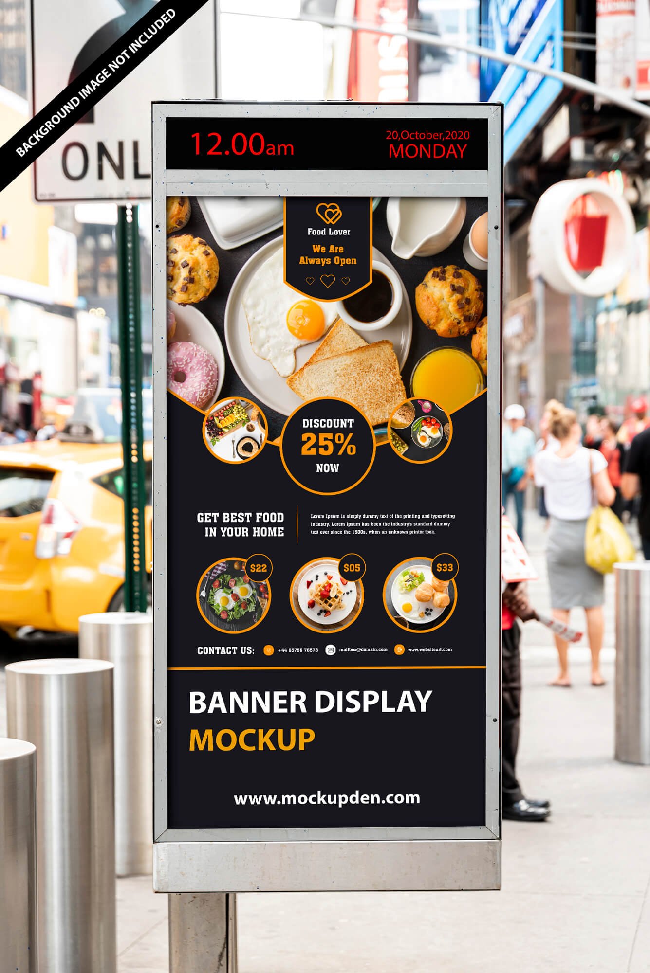 Download Free Banner Display Mockup PSD Template - Mockup Den