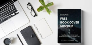 Free Book Cover Mockup PSD Template