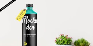 Free Bottle Packaging Mockup PSD Template