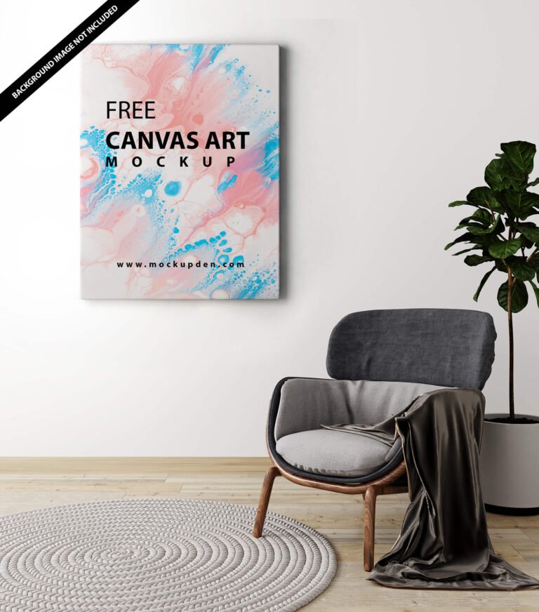 Free Canvas Art Mockup PSD Template
