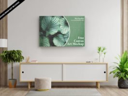 Free Canvas Art Mockup PSD Template