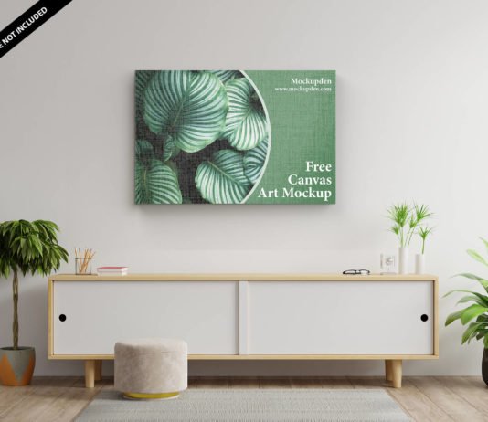 Free Canvas Art Mockup PSD Template