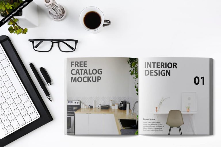 Free Interior Design Catalog Mockup PSD Template