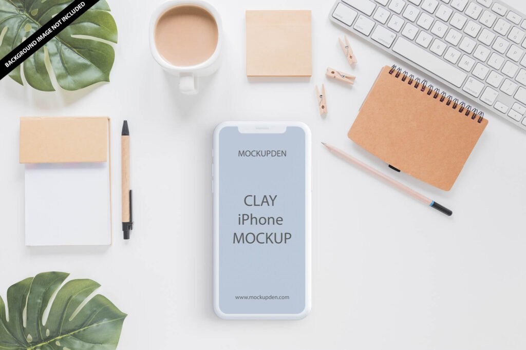 Free Clay iphone Mockup PSD Template