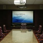 Free Conference Hall Screen Mockup PSD Template