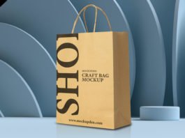 Free Craft Bag Mockup PSd Template