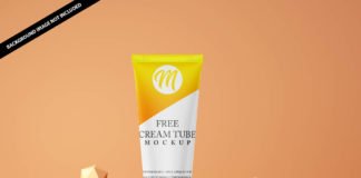 Free Cream Tube Mockup PSD Template