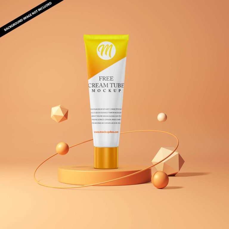 Free Cream Tube Mockup PSD Template