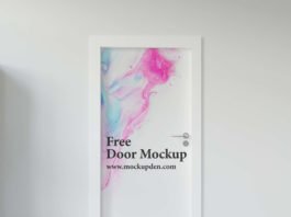 Free Door Mockup PSD Template