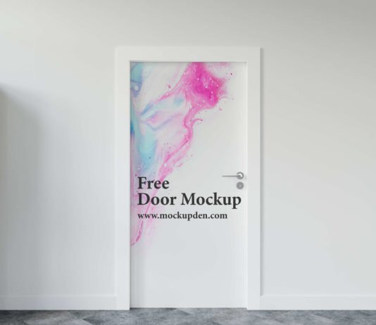 Free Door Mockup PSD Template