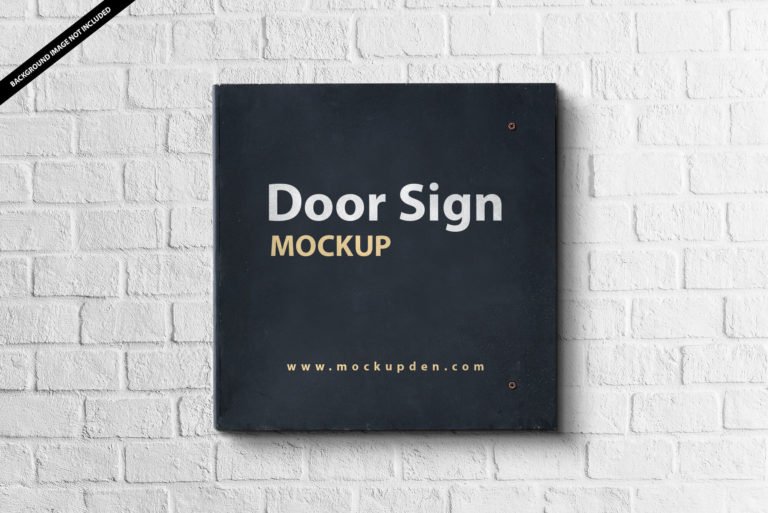 Free Door Sign Mockup PSD Template