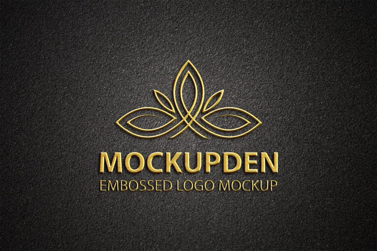 Free Embossed Logo Mockup PSD Template