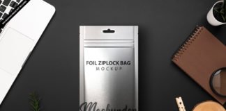 Free Foil Ziplock Bag MOckup PSD Template