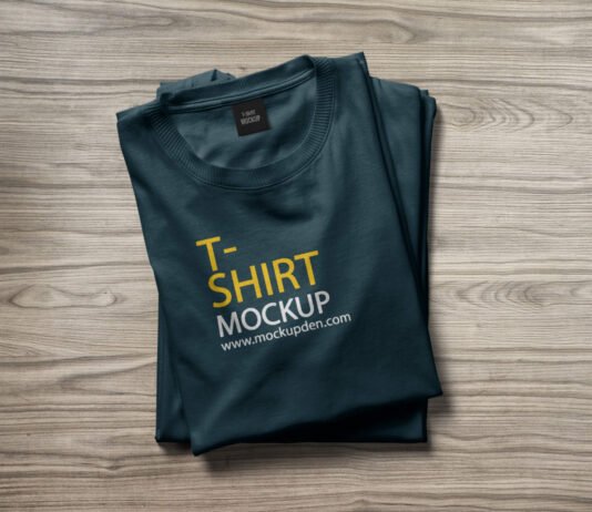 Free Folded T Shirt Mockup PSD Template