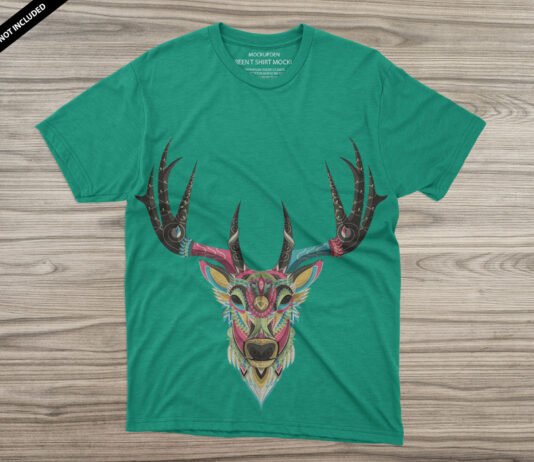 Free Green T shirt Mockup PSD Template