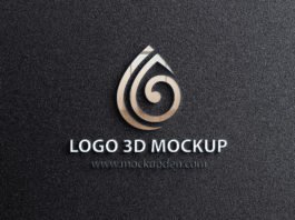 Free Logo 3D Mockup PSD Template