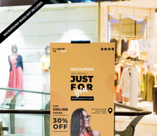 Free Mall Banner Mockup PSD Template