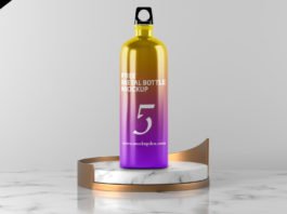Free Metal Bottle Mockup PSD Template
