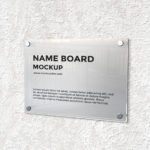 Free Name Board Mockup PSD Template