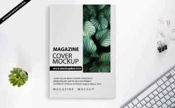 Free Magazine Cover Mockup PSD Template - Mockupden