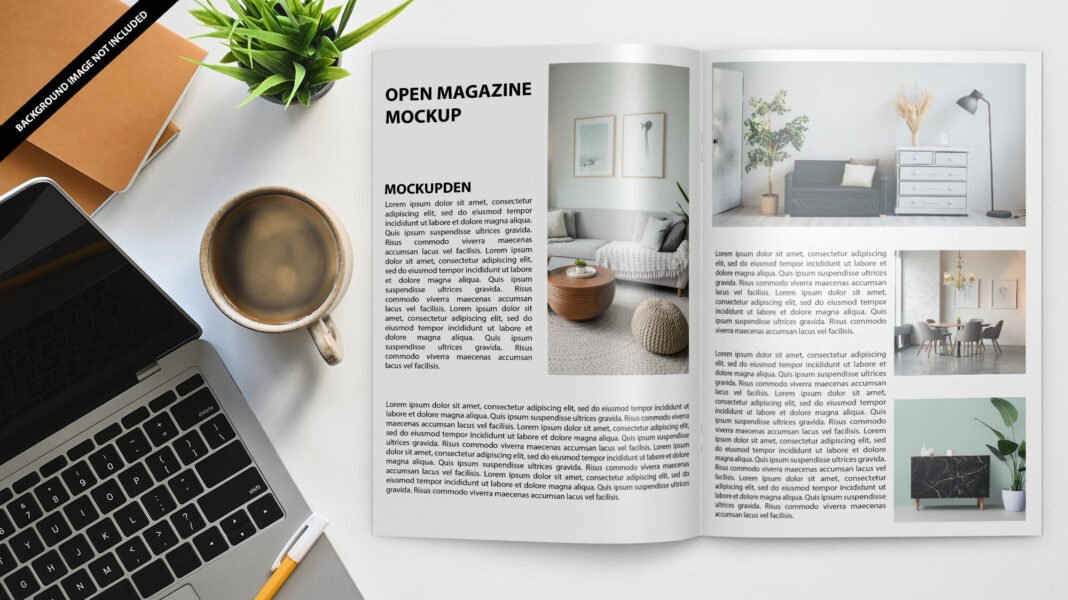 Download Free Open Magazine Mockup Vol 2 PSD Template - Mockup
