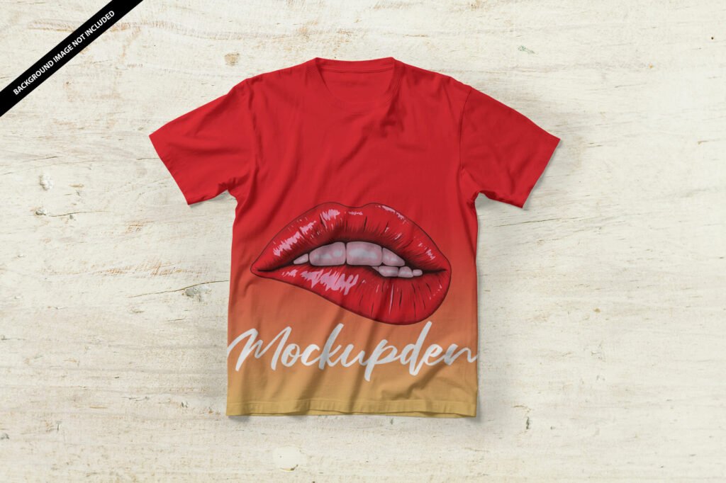 Download Free Red T Shirt Mockup Psd Template Mockup Den