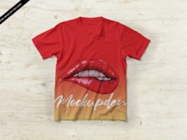 Free Red T Shirt Mockup PSD Template