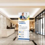 Free Roll Up Banner Mockup PSD Template 2