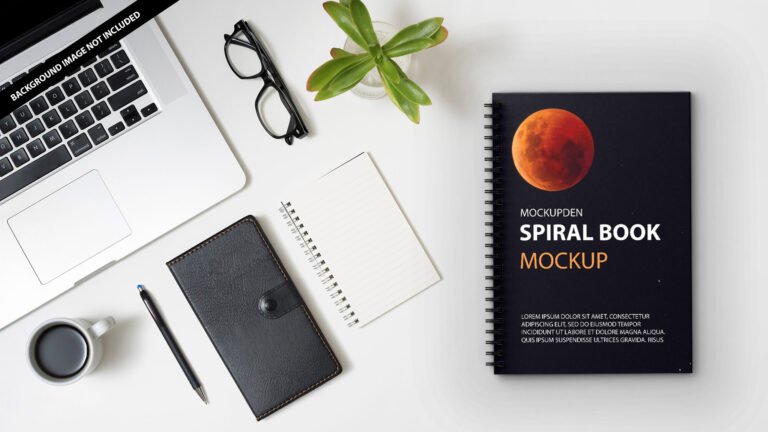 Free Spiral Book Mockup PSd Template