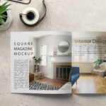 Free Square Magazine Mockup PSD Template