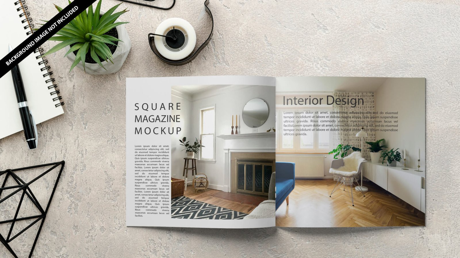 Free Square Magazine Mockup PSD Template - Mockup Den