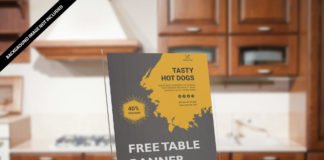 Free Table Banner Mockup PSd Template